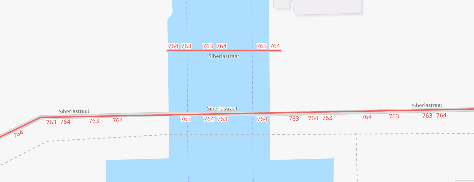 OSM shows a short unconnected bridge, having bus routes on it